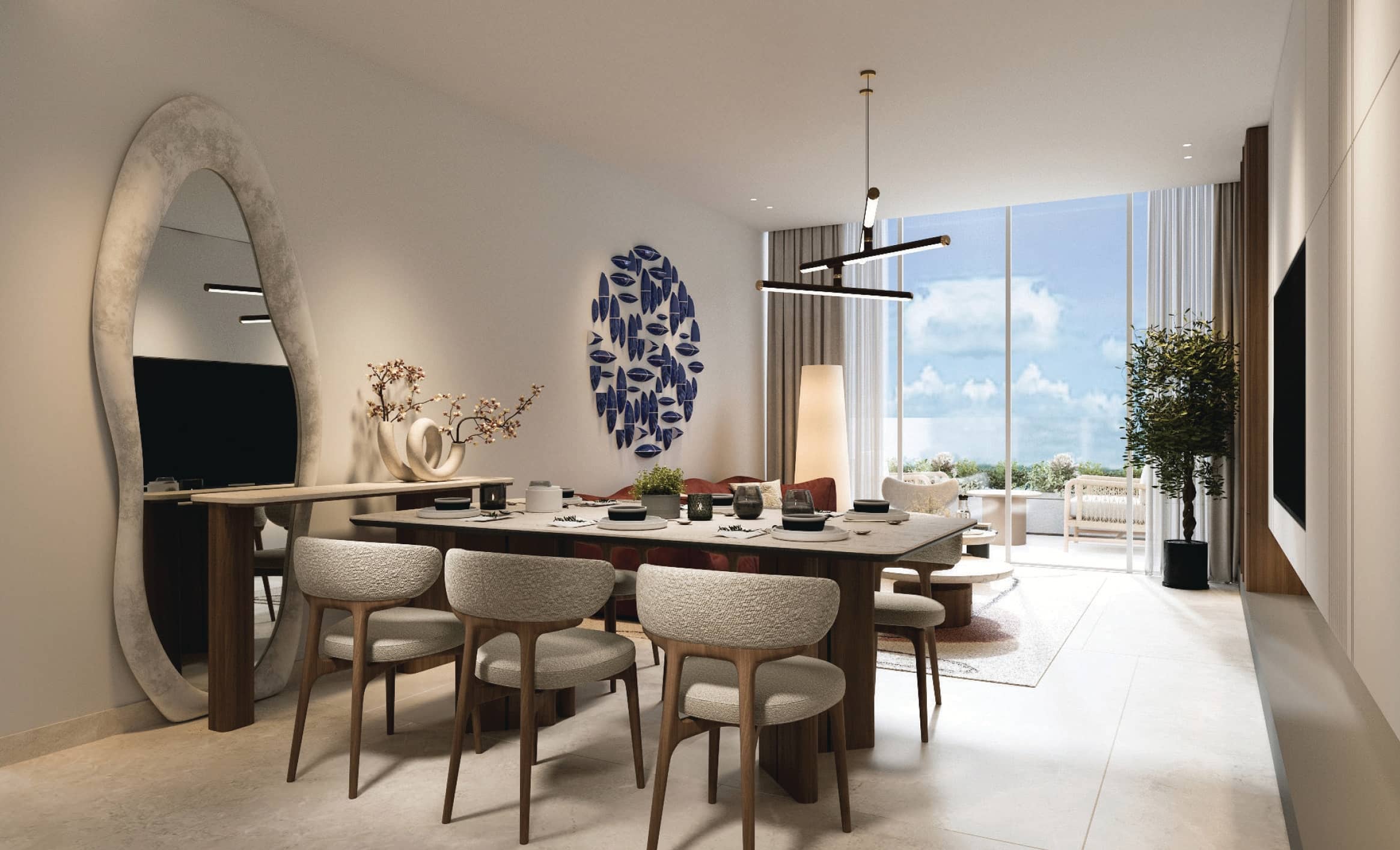 Elegant home interiors at Juman 2 Abu Dhabi project showcasing modern coastal living design