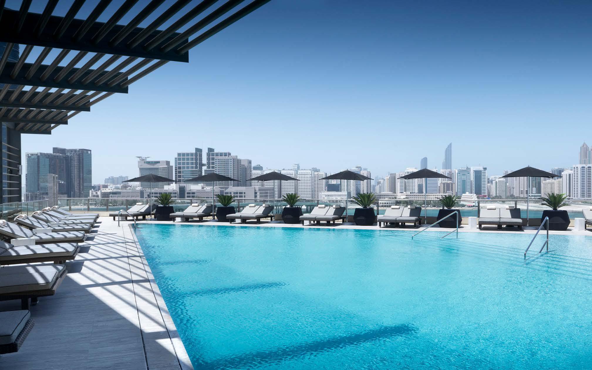 Waterfront view of Four Seasons Hotel Abu Dhabi luxury accommodation overlooking Arabian Gulf on Al Maryah Island