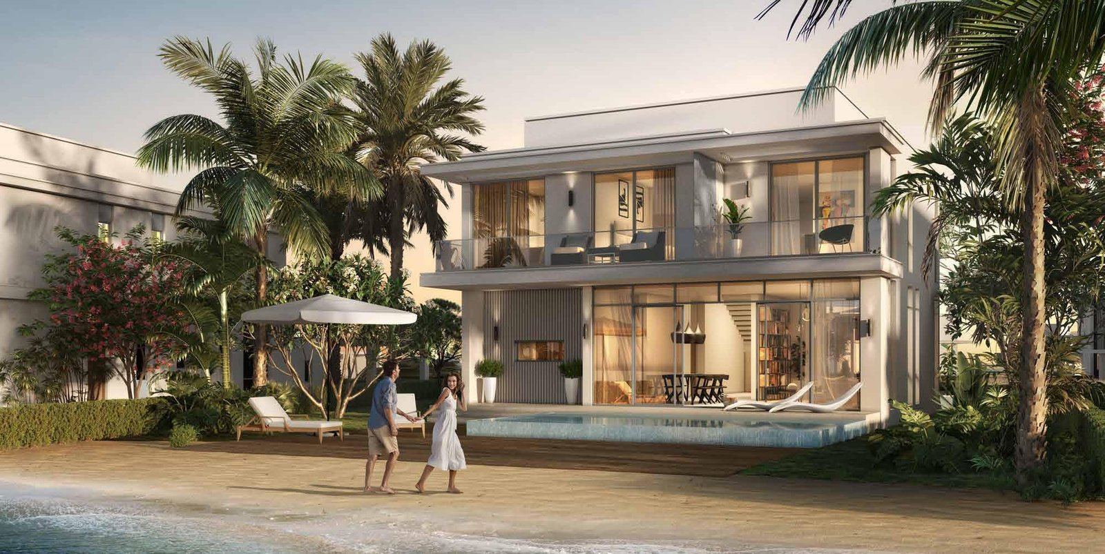 Slider image capturing the elegance of Ramhan Island’s luxury villas set against turquoise waters and lush greenery.