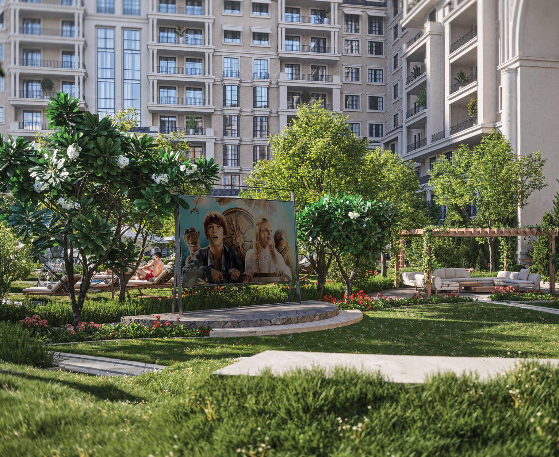 Ground-floor garden villas at Bab Al Qasr Garden Residence 66 Masdar City Abu Dhabi surrounded by landscaped greenery and private outdoor spaces