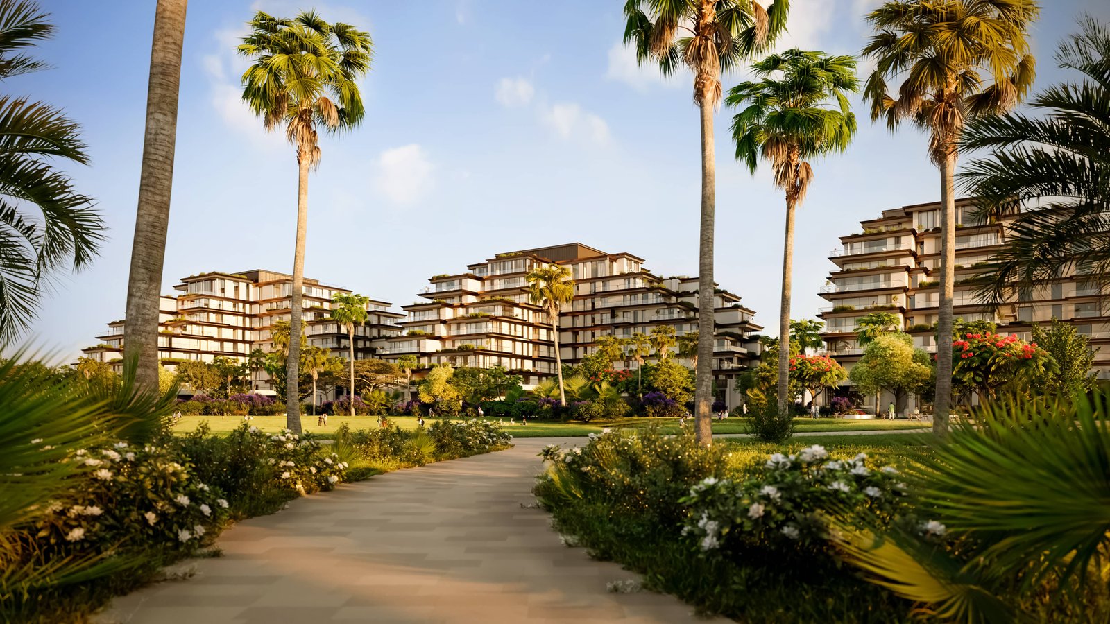 Sama Yas Eco-friendly community with lush green spaces and sustainable living features.
