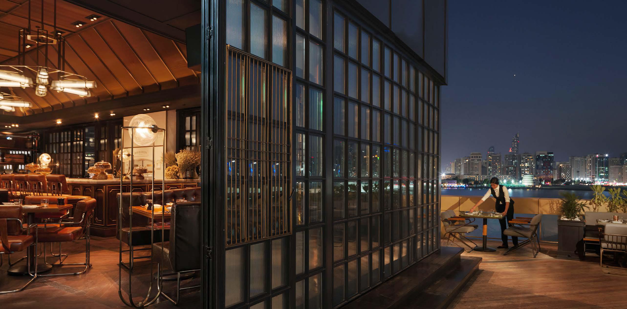 Hotel façade inspired by souk textiles at Four Seasons Hotel Abu Dhabi modern architectural design on Al Maryah Island